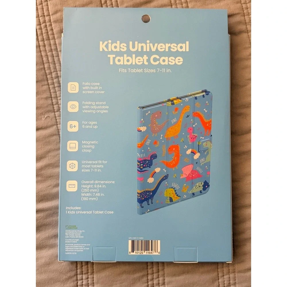 Kids Tablet‎ Case 7-11 Blue Dinosaur Folio Stand Cover Universal Unbranded NWT
